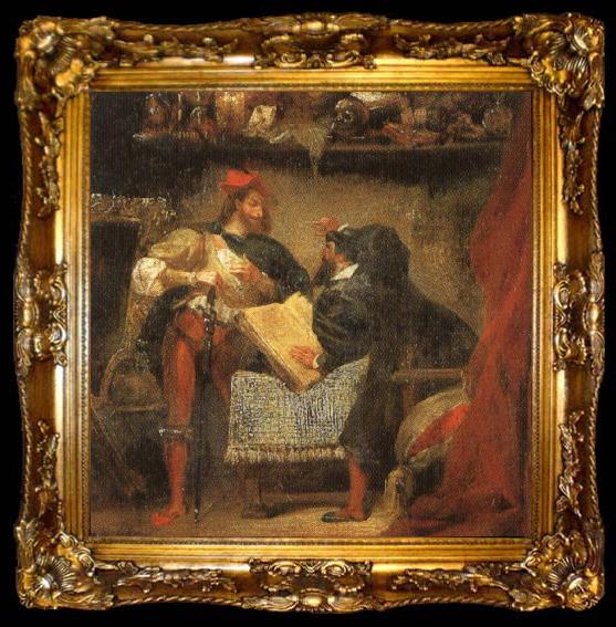 framed  georges bizet a scene from goethe s faust faust tempted by mephistopheles, ta009-2